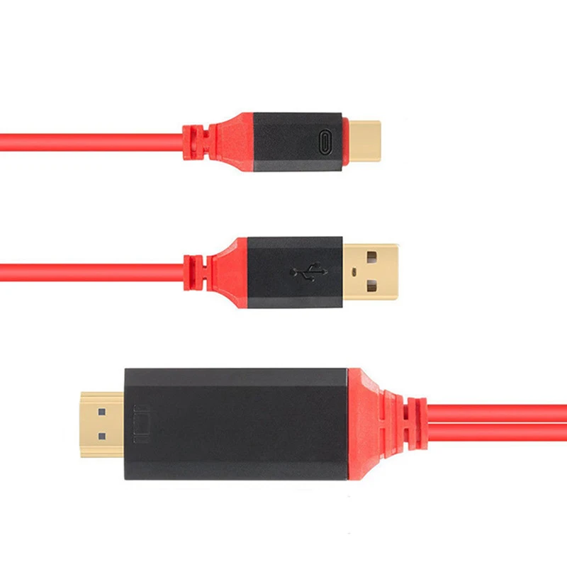 Kebidu Тип C на HDMI совместимость с USB 3 1 для Мобильный телефон Смартфон HD 1080P 4 к