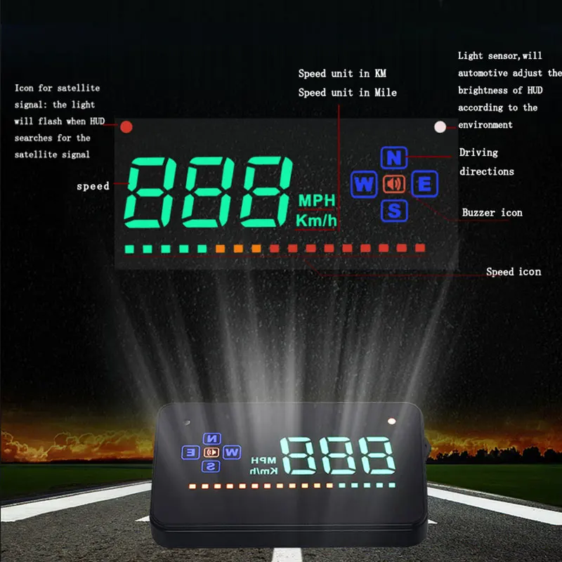 3 5 &quotэкран A2 Универсальный цифровой HUD костюм для всех транспортных средств