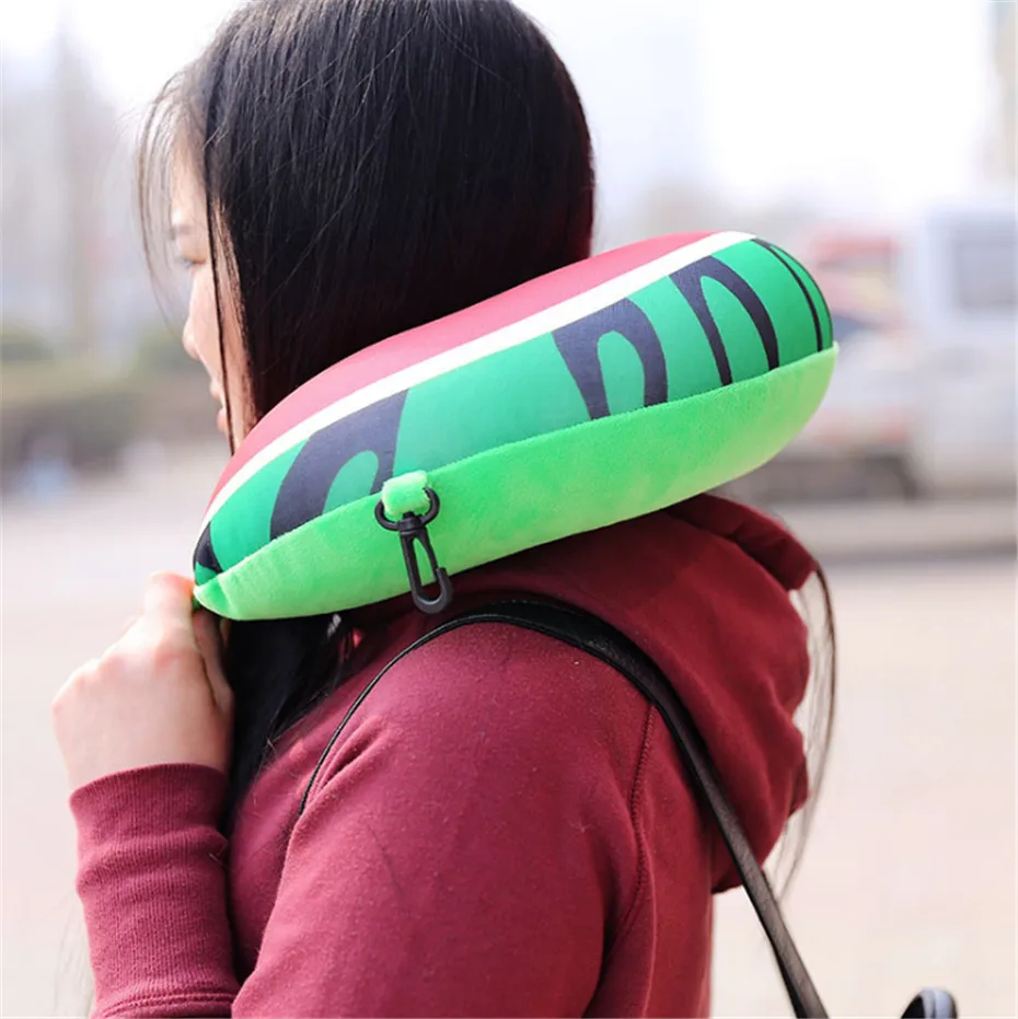 

Portable Creative fruit print U Shaped Neck Support Travel Pillow Office Nap Pillow Sleeping and Rest on Airplane Train and Car