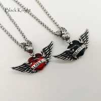 2021 aw vintage 316 stainless steel love heart pendant necklace romantic angel wings heart necklace men women fashion jewelry