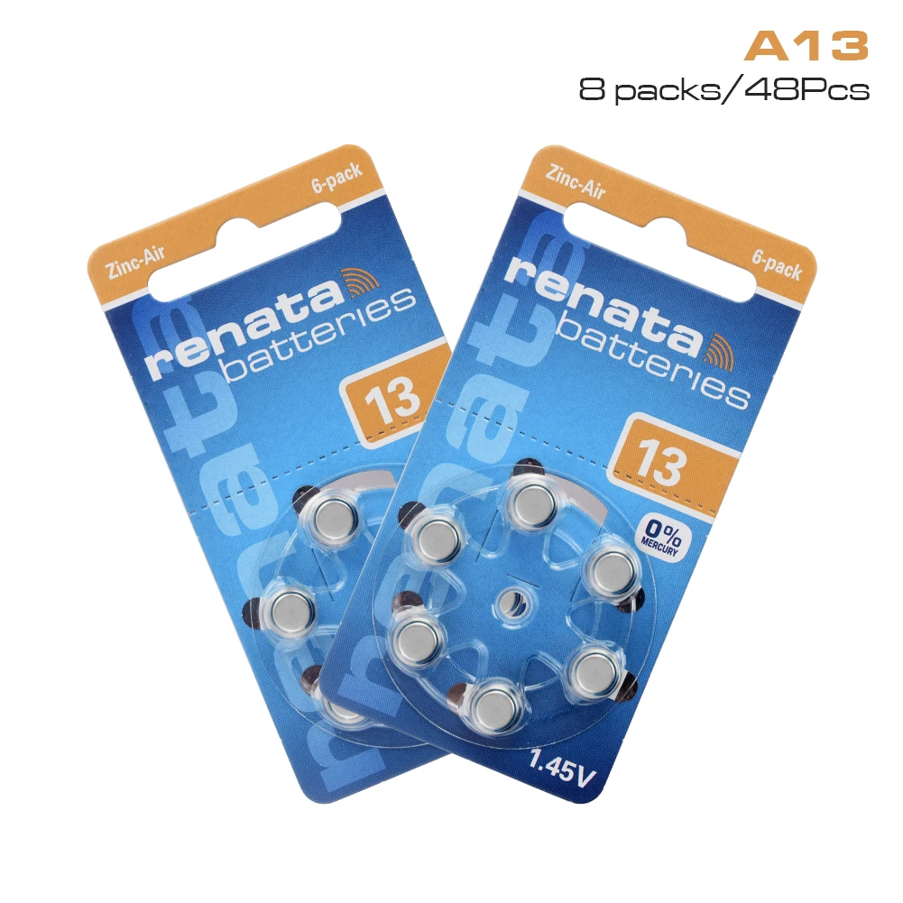 

1.45V Original High performance For Hearing Aid Batteries 305mAh Battery A13 13A ZA13 PR48 Size 13 48Pcs Free shipping!!!