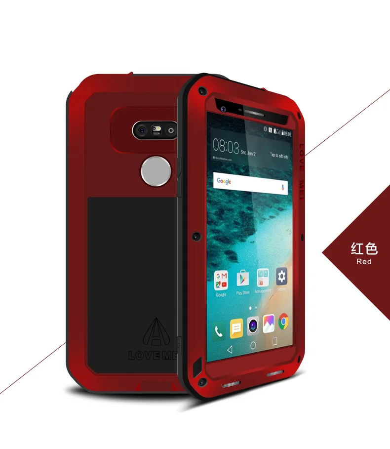 Алюминиевый металлический чехол LOVE MEI для LG G3 G4 G5 G6, мощный защитный противоударный водонепроницаемый чехол для LG G6 G5 G4 G3, чехол