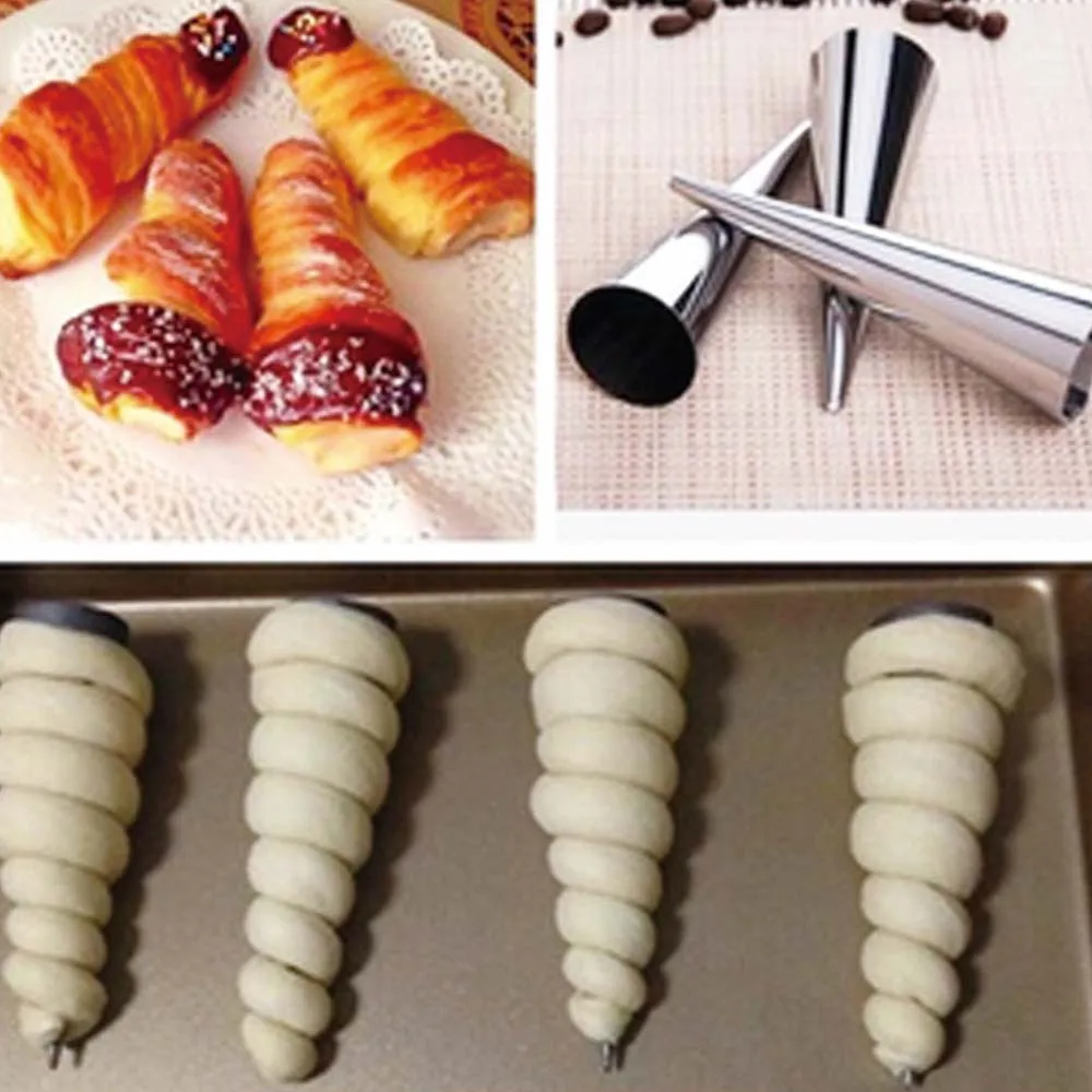 12 шт./компл. DIY Инструменты для выпечки Cannoli Формы Форма круассана из нержавеющей