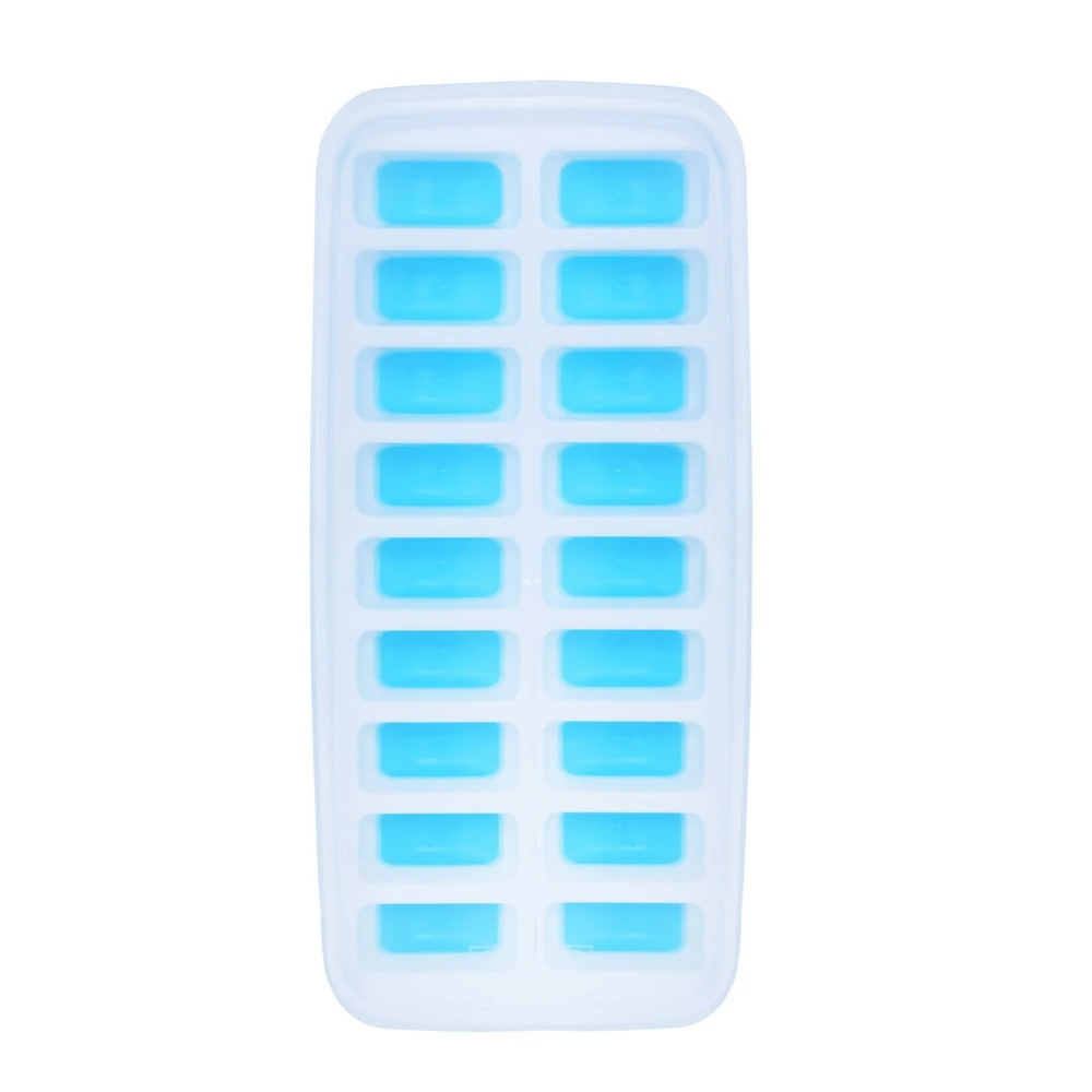 Blue 18 grid Силиконовые прямоугольные круглые алмазные формы для кубиков льда лоток для льда с крышкой для морозилки мороженое вечерние виски Коктейльные холодные напитки - Цвет: Blue 18 grid