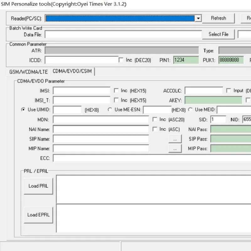 OYEITIMES Lowest 3.1.2 Version Blank SIM Card Software PC/SC Reader Software Program 2G/3G/4G SIM Card Software COMP128/Milenage