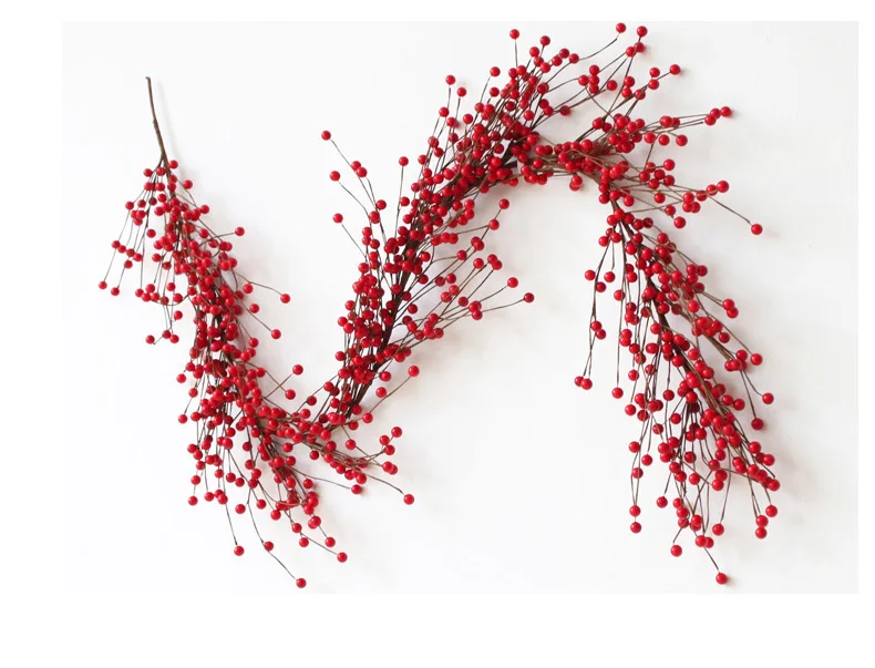 Искусственная ягодная гирлянда длиной 1 6 метра красная лоза для рождественских