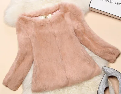 

2017 Lady Real Rabbit Fur Jacket Coat Spring Autumn Women Genuine Fur Outerwear Coats Female Clothing Garment 0717