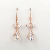 floralbride fashion jewelry anti allergic simulated pearls hook earrings charm drop earrings women rose gold dangle earrings