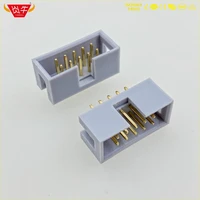 dc3 10p grey white 10pin idc socket box 2 54mm pitch box header straight connector contact part of the gold plated 3au yanniu
