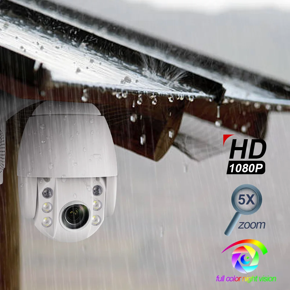 Супер мини PTZ купольная WIFI IP камера 1080P наружная 5x оптическая зум 2MP Беспроводная IR
