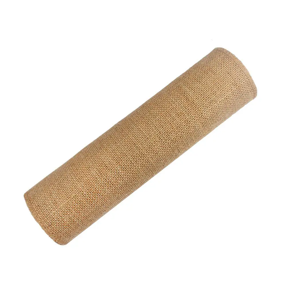 Burlap Table Runner OurWarm 275x30 см натуральный джут Hessian Burlap настольная дорожка белое кружево покрытие для стола для банкета отеля винтажные свадебные принадлежности - Цвет: Burlap Table Runner