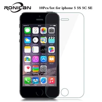 10pcslot for iphone 5 tempered glass for iphone 5c screen protector for iphone 5s se glass 9h 2 5d 0 26mm tough screen film