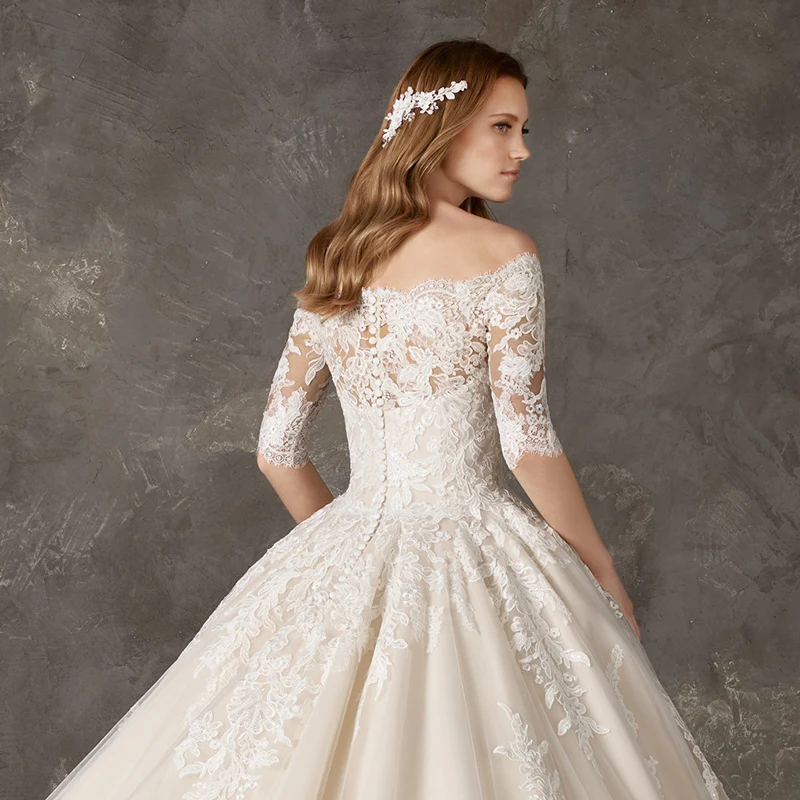 Fansmile Robe De Mariage Принцесса Белый Свадебные и Бальные платья Vestido De Noiva Плюс Размеры Свадебные платья на заказ FSM-571T