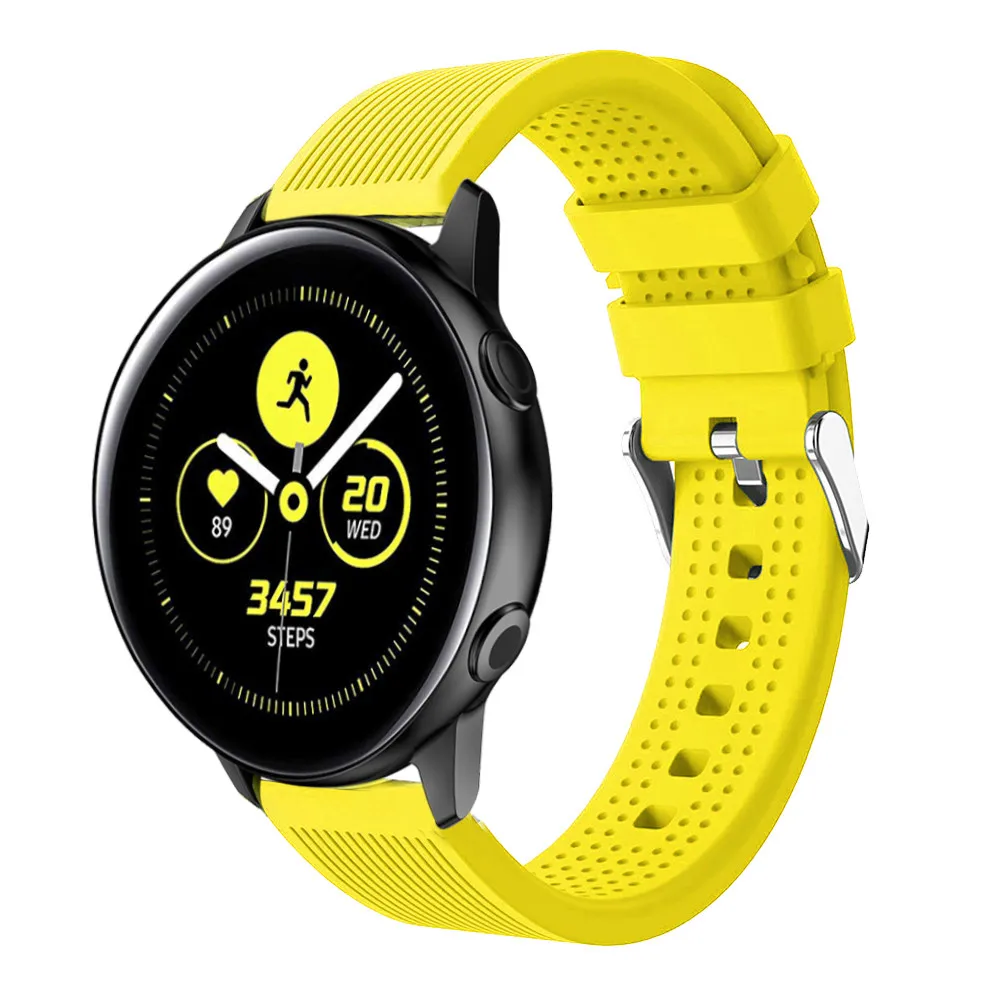 20 мм ремешок для часов силиконовый Samsung Galaxy Watch Active 42 gear s2 bip умный Браслет