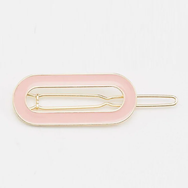 12pcs/lot minimalist wind Drip geometric elliptical hairpin enamel clip accessories |