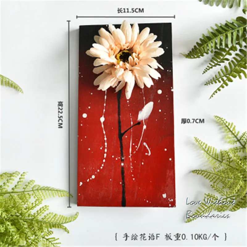 color as photo F Ручная роспись креативные настенные декоративные цветы фон для спальни комнаты украшение стены зеленая посадка кулон Моделирование цветок - Цвет: color as photo F