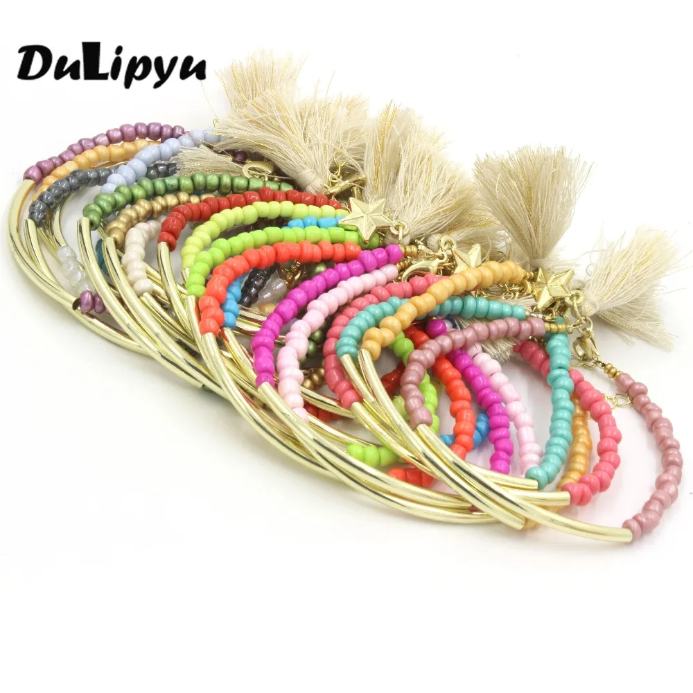 Простой браслет Роскошные Bijoux женские браслеты Браслеты Дружба семян бисера в