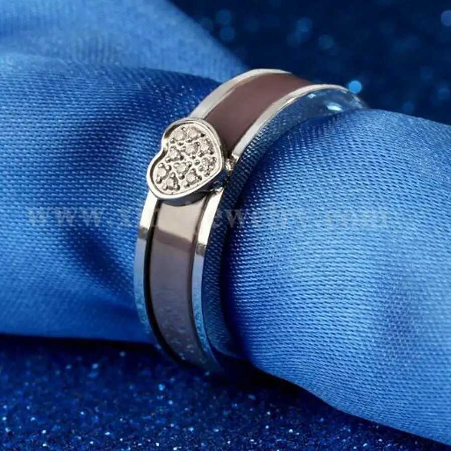 Керамическое обручальное кольцо для пары в форме сердца из титановой стали