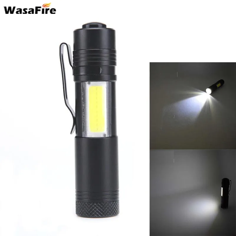 Wasafire 2000LM фонарь a XM L Q5 + COB светодиодный фонарик Портативный супер яркий с батареей