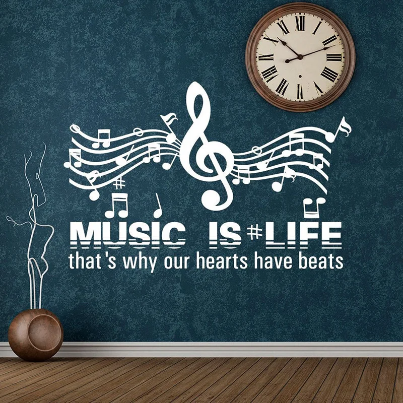 

Music Quote Wall Decal MUSIC IS LIFE Wall Vinyl Roll Sticker Inspirational Quotes Music Wall Art Gift Wall Decoration DA31