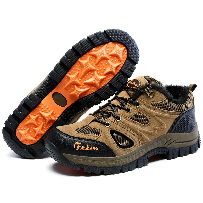 Big Size Men Women Hiking Shoes Winter Leather Outdoor Waterproof Hunting Boots Man Mountain Trekking Climbing Sneakers | Спорт и