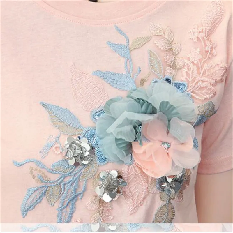 Женский комплект из двух предметов футболка с коротким рукавом и джинсовая юбка