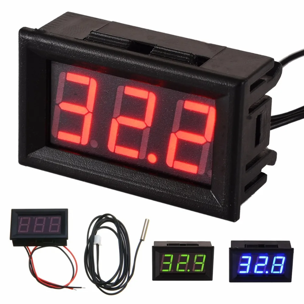 Mayitr DC 12V светодиодный цифровой термометр 50 ~ 110 датчик температуры детектор Датчик