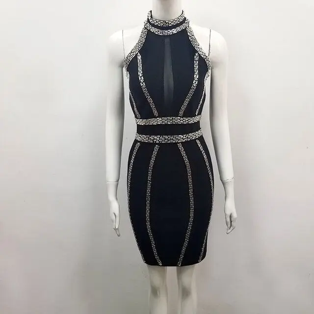 Сексуальное модное высококачественное мануальное Бандажное платье без рукавов