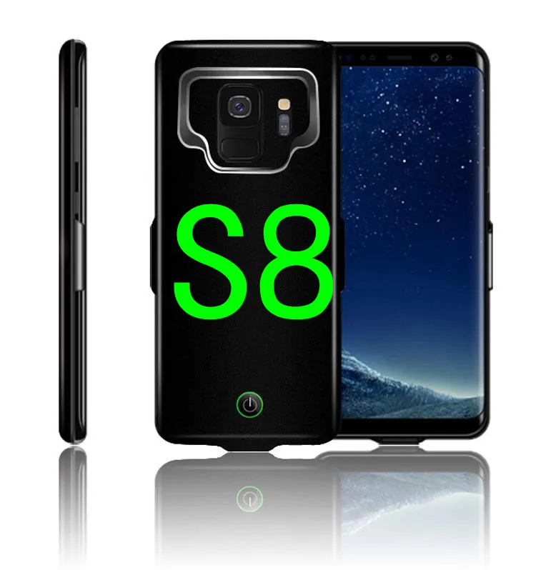 Чехол для зарядки аккумулятора для samsung Galaxy S8, S9 Plus, Note 9, A8 Plus,, чехол для зарядного устройства, запасная упаковка, внешний аккумулятор, чехол, Capa - Цвет: S8-Black