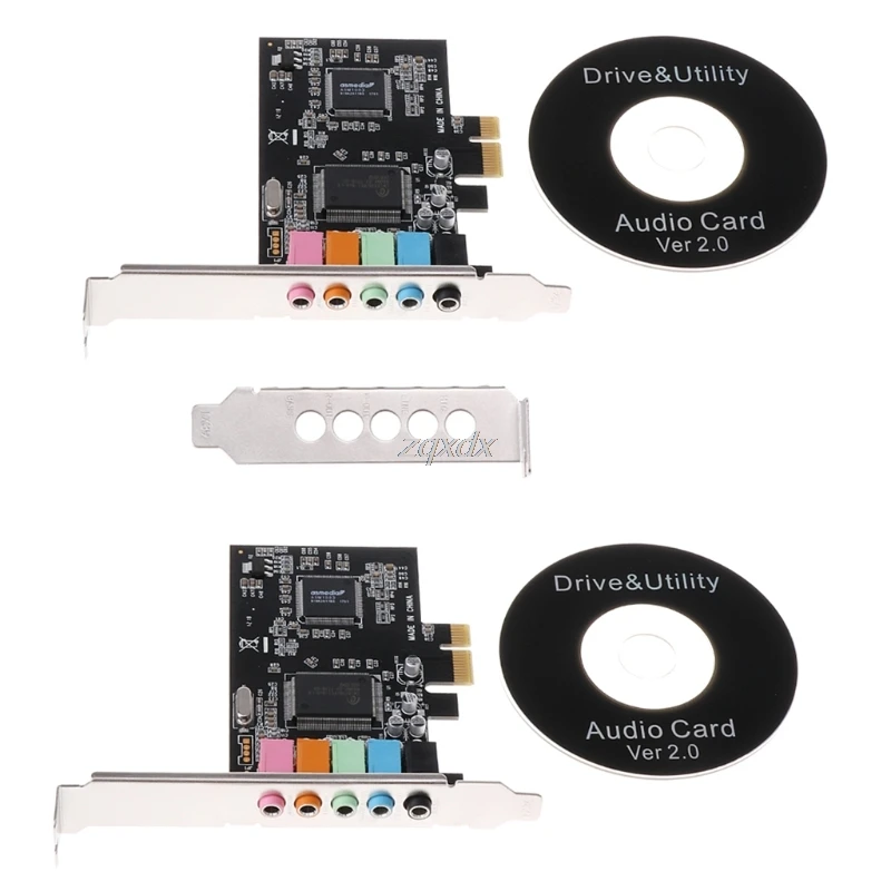 PCI E аудио цифровая звуковая карта 5 1 твердотельные конденсаторы CMI8738 чипсет +