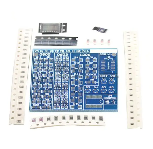 SMT SMD компонентов сварки практика доска пайки DIY Kit resitor диод транзистор начала