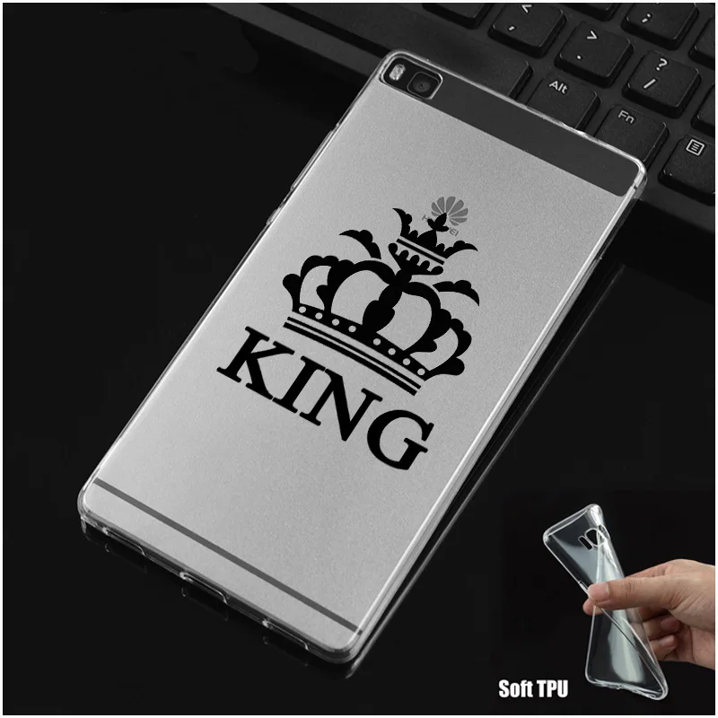 DREAMFOX N093 King Queen Crown Soft TPU Silicone Cover For Huawei P8 P9 P10 Lite Plus 2017 Honor 8 9 Pro 6X Case |