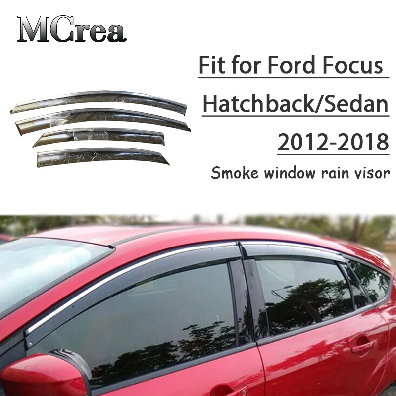 MCrea 4 шт. ABS автомобильный Дымовое Окно Солнцезащитный козырек дефлектор для Ford Focus