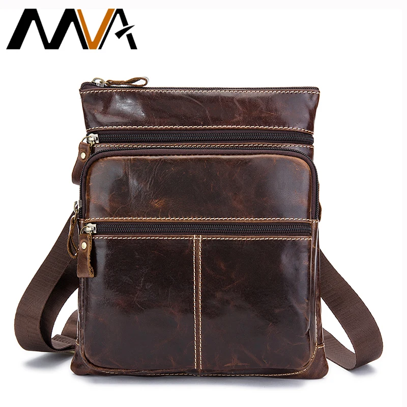 MVA Натуральная Кожа Сумка Мода Почтальона Сумочки Мужская Кожаная Небольшой