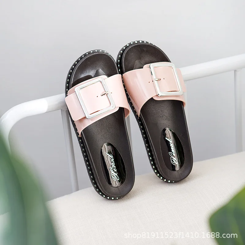 Женские тапочки новые летние квадратной пряжкой носить сандалии Для женщин