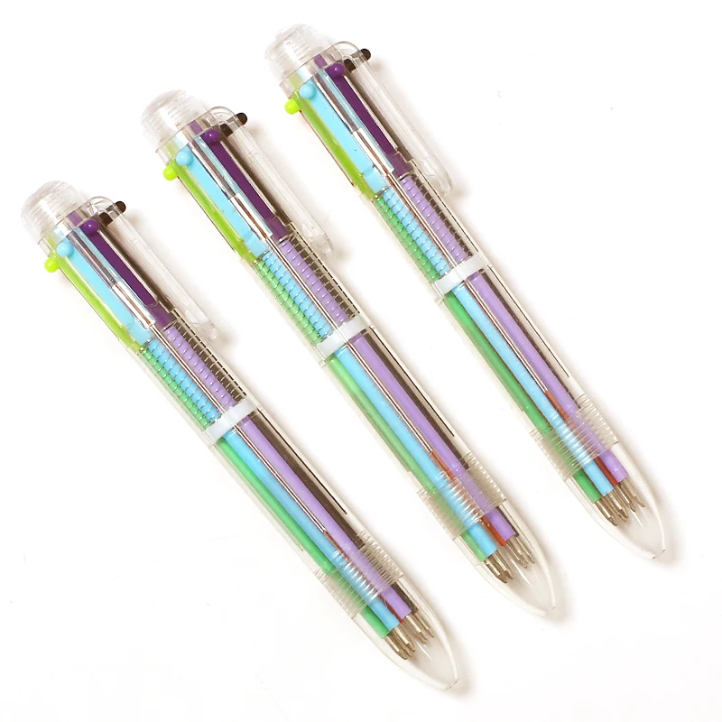 Цветные ручки 3 шт./лот 6 в 1 новинка многоцветная шариковая ручка