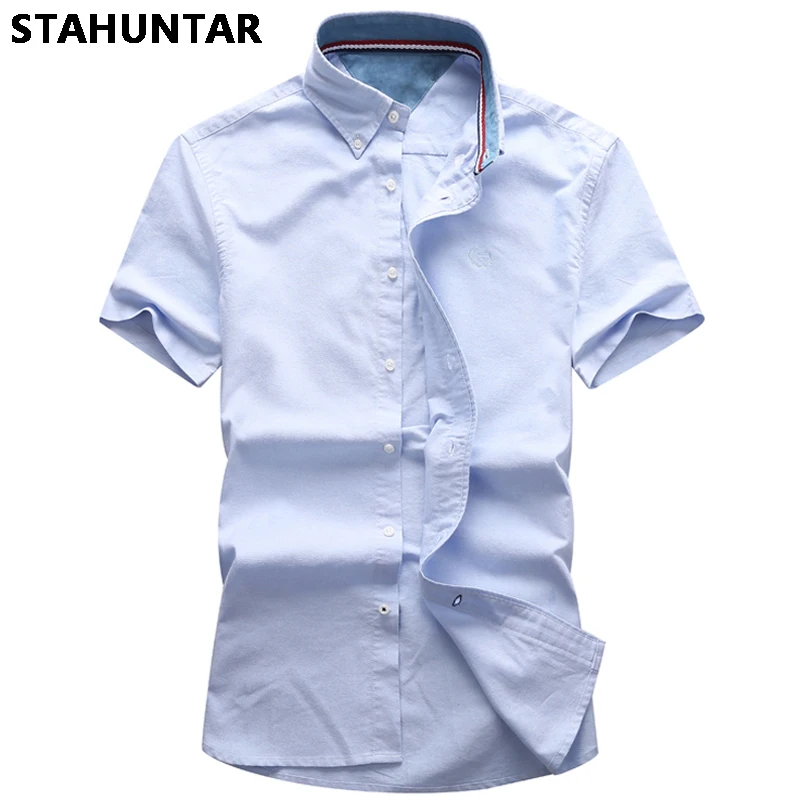 Летние мужские рубашка повседневные короткие рукава Мужские рубашки Camisas