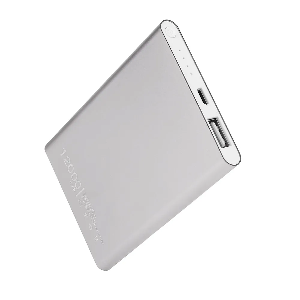 Ультра тонкий 12000 mAh портативный usb-аккумулятор Зарядное устройство Мощность банк
