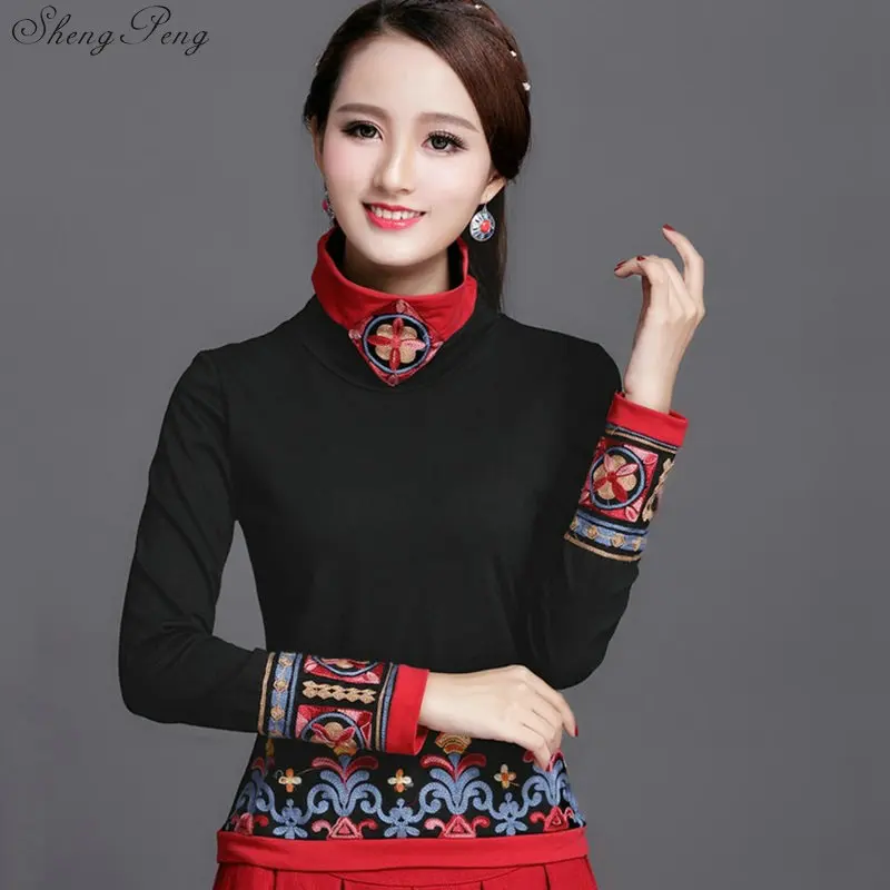 Традиционная китайская одежда для женщин cheongsam топ женские топы и блузки элегантные женские топы в стиле ретро Q615