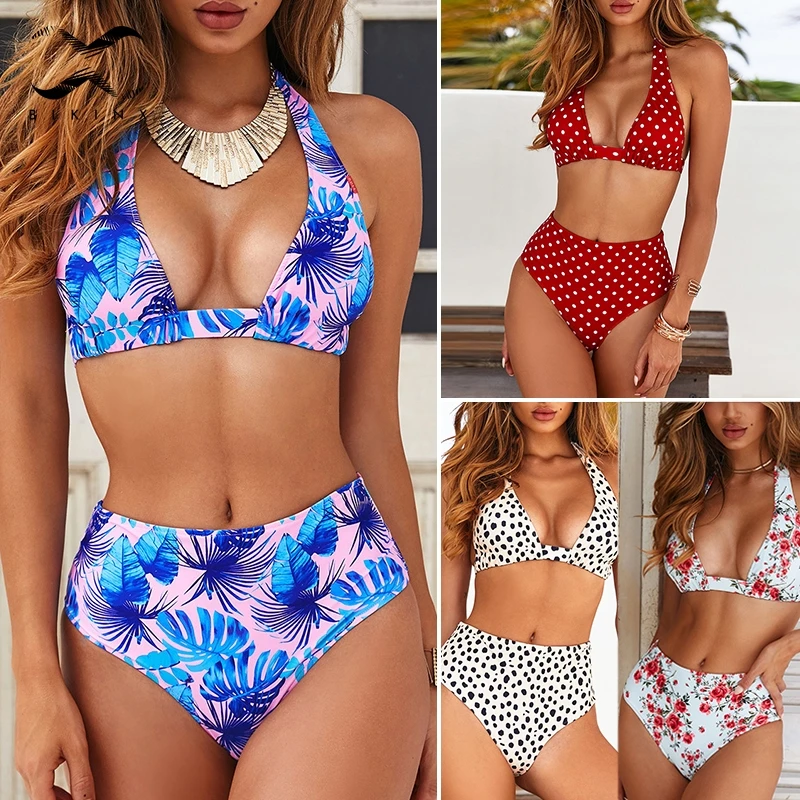 Bikinx цветочный принт высокая Талия бикини 2019 mujer купальный костюм Микро Женский