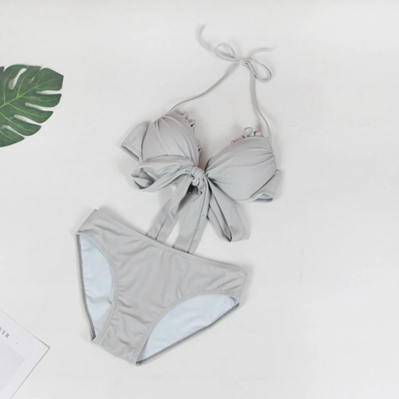 Комплект бикини женский шифоновый с чашками пуш-ап и длинными рукавами | Женская