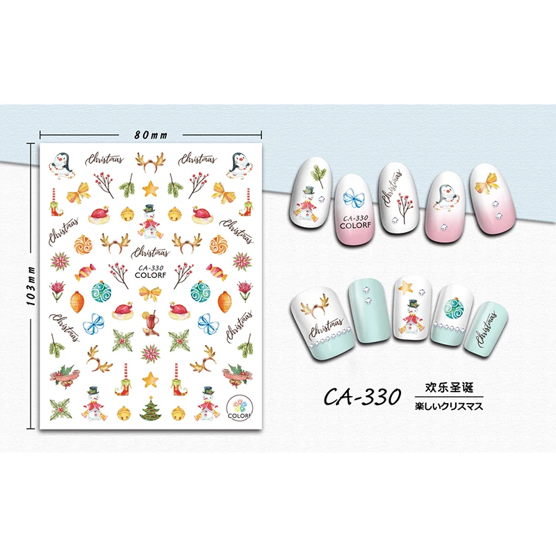 MSHING99 Рождеством наклейки для ногтей Nail art Украшение Рождественский узор дизайн