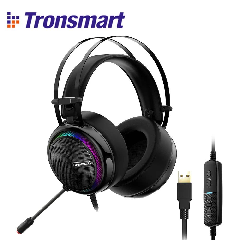 Игровая гарнитура Tronsmart Glary, гарнитура ps4 Virtual 7,1, USB интерфейс, игровые наушники для ps4, nintendo switch, компьютера, ноутбука
