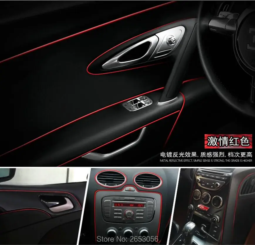 Car Styling Interior Refit Decoration Strip Sticker For Peugeot 107 108 206 207 301 406 407 SW 607 308 307 508 RCZ Accessories | Автомобили