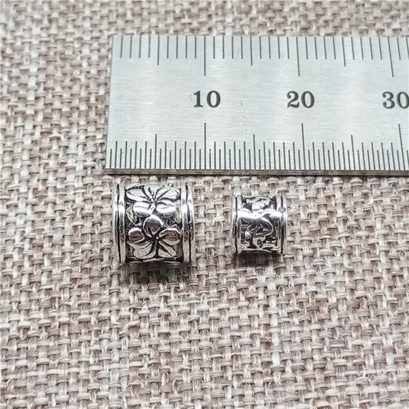 10 Pieces of 925 Sterling Silver Flower Spacer Tube Beads Large Hole for Bracelet | Украшения и аксессуары