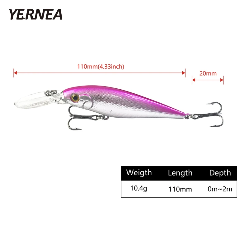 Yernea 10 шт./лот 11 см 4 г Гольян рыболовные приманки воблеры искусственная приманка