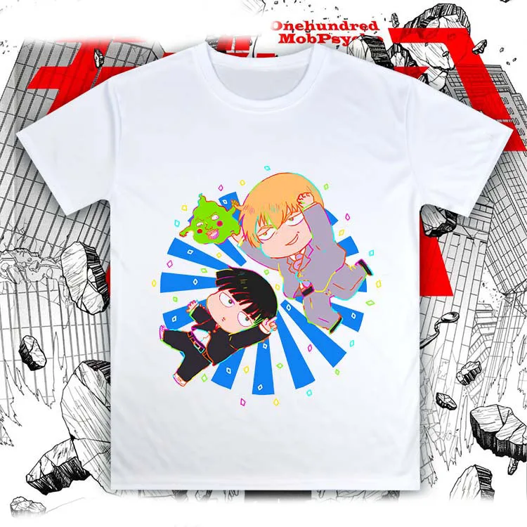 

Mob Psycho 100 T-shirts Anime Cotton T Shirt Short Sleeve Tops Loose Tees