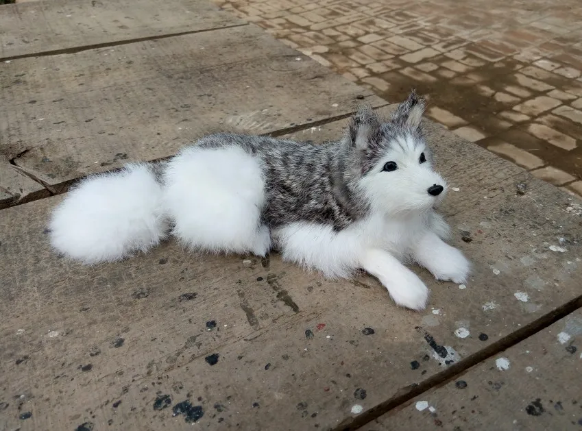 Имитация полиэтилена и меха Сибирского Хаски модель Забавный подарок около 30*11