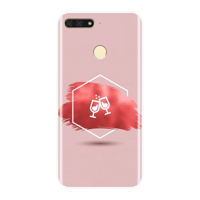 Задняя крышка для Huawei Y5 Y6 Y7 Prime 2017 2018 Y9 2019 Y3 II Pro розовый сердце самолет королева