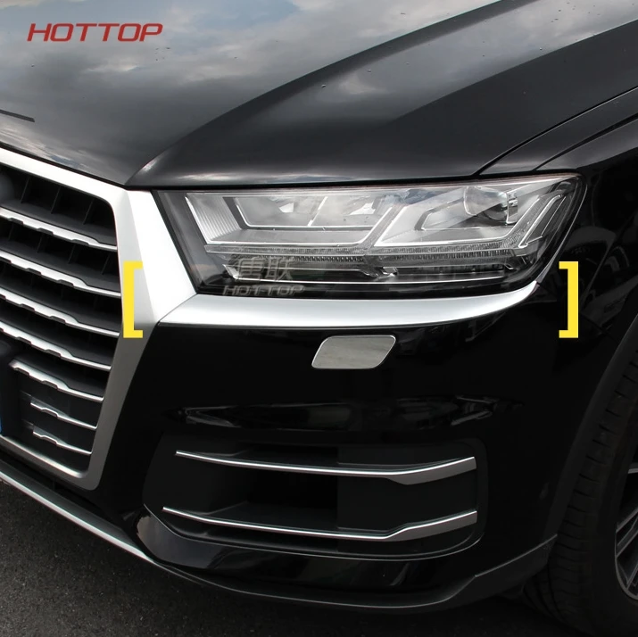 Передняя фара декоратора полоса Крышка Накладка для Audi Q7 2016 2017 2018 Тюнинг